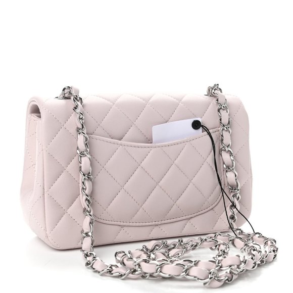 Brand New Authentic CHANEL Lambskin Quilted Mini Rectangular Flap (Light Purple) - Picture 5 of 6